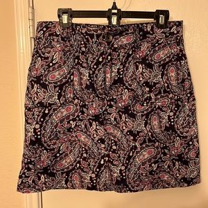 Croft & Barrow size 10 skort red, white and blue paisley design
